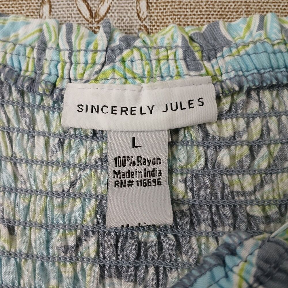 NWT Floral Maxi Dress Tube Smock Top Open Sides Beachy Boho Women's Size Large - Picture 12 of 13